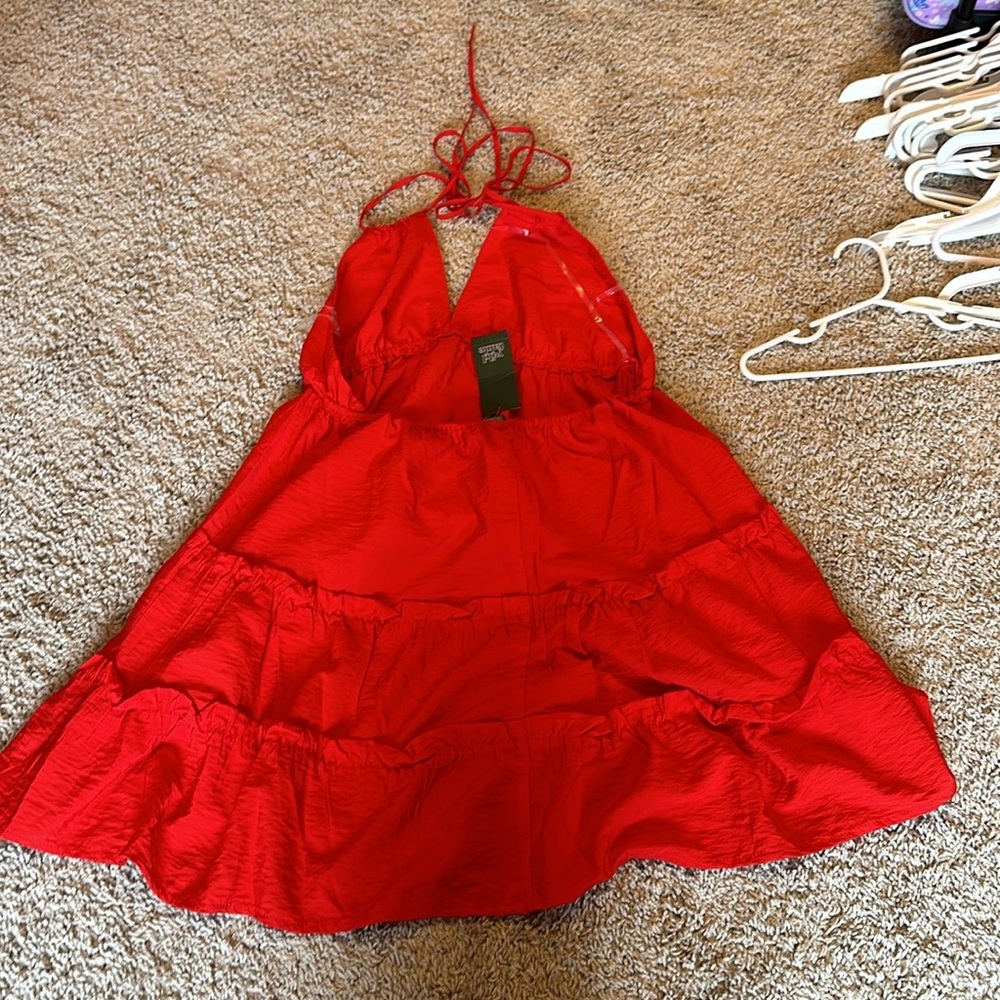 Women's Triangle Cup Tiered Mini Babydoll
Dress - Wild Fable™ Red L - Picture 8 of 13